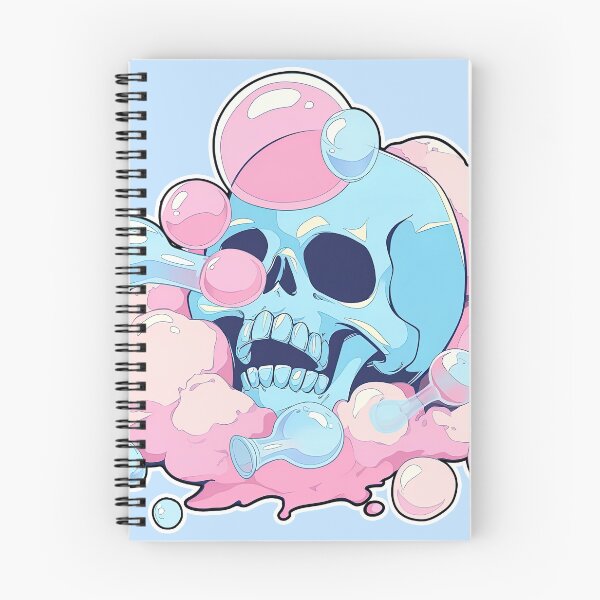 Artikelvorschau, Lollipop Skull Colorful Bubblegum Pink and Blue Sweets Juicy Spooky Halloween entworfen und verkauft von BubbleBone.