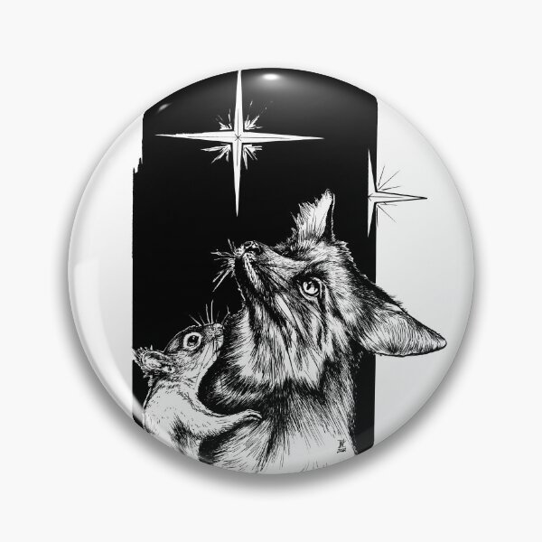 Item preview, Fox and squirrel in front of a night sky with stars designed and sold by camarocaro.