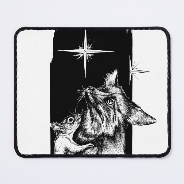 Item preview, Fox and squirrel in front of a night sky with stars designed and sold by camarocaro.