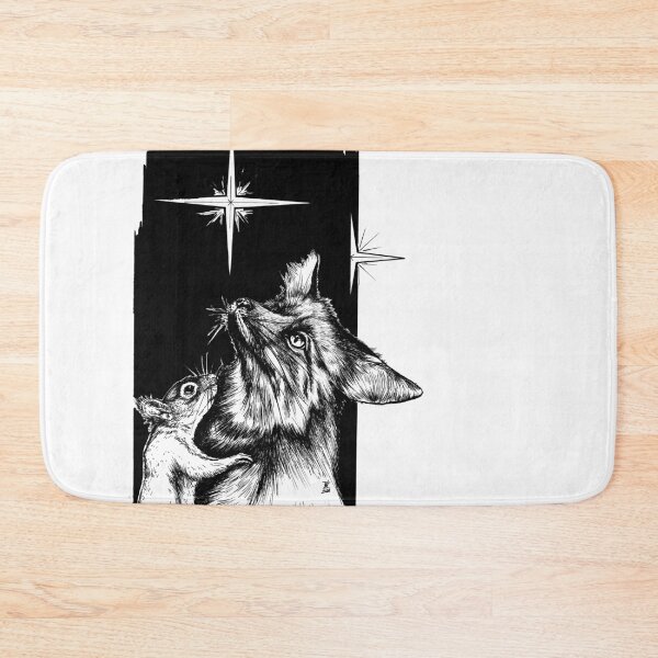 Item preview, Fox and squirrel in front of a night sky with stars designed and sold by camarocaro.