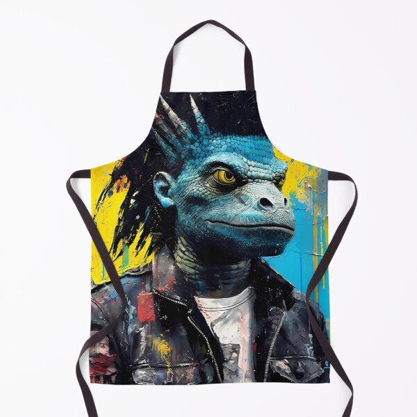 Item preview, Rebel Lizard Portrait. Reptile Mohawk art designed and sold by GiveMeMood.