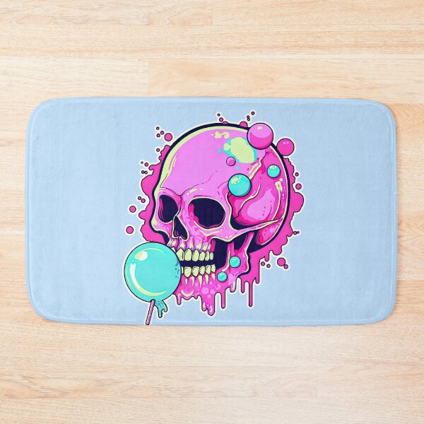 Item preview, Lollipop Skull Colorful Bubblegum Pink and Blue Sweets Juicy Spooky Halloween designed and sold by BubbleBone.