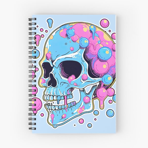 Artikelvorschau, Lollipop Skull Colorful Bubblegum Pink and Blue Sweets Juicy Spooky Halloween entworfen und verkauft von BubbleBone.
