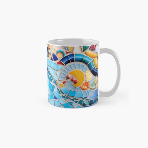 Item preview, Blue Barcelona trencadis mosaic art Barselona colorful mosaic Gaudi trencadis mosaic Barcelona Park Guell art designed and sold by LolioGifts.