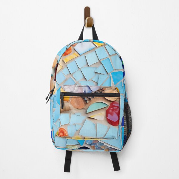 Item preview, Blue Barcelona trencadis mosaic art Barselona colorful mosaic Gaudi trencadis mosaic Barcelona Park Guell art designed and sold by LolioGifts.