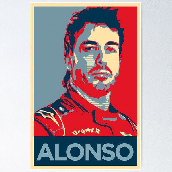 Cuadro y póster Fernando Alonso en Ferrari - Compra y venta