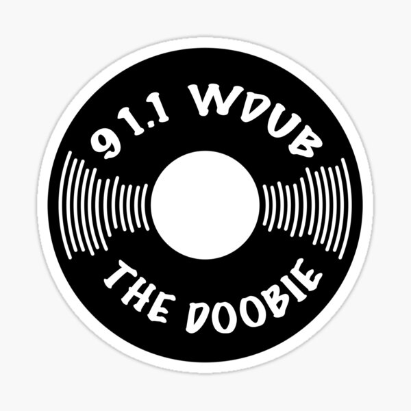 91.1 WDUB the Doobie Record Design Sticker