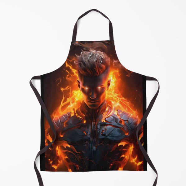 Item preview, A handsome powerful flaming cyborg in the style of futuristic glamour designed and sold by AI-Only Creations.