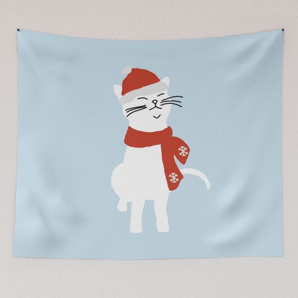 Item preview, White Christmas Kitty Cat designed and sold by ellenhenry.