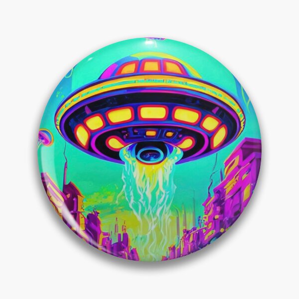 Item preview, Vibrant Psychedelic Alien UFO Cityscapes – Trippy Sci-Fi 2 designed and sold by Benito Del Ray.