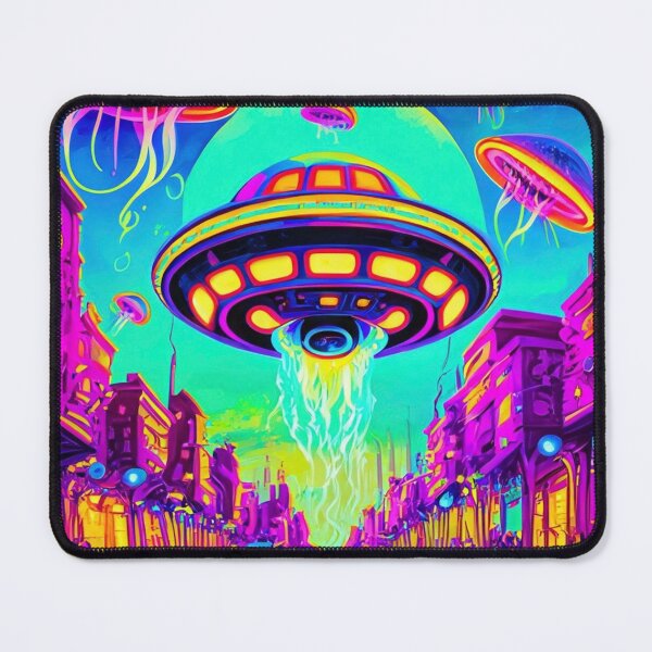 Item preview, Vibrant Psychedelic Alien UFO Cityscapes – Trippy Sci-Fi 2 designed and sold by Benito Del Ray.