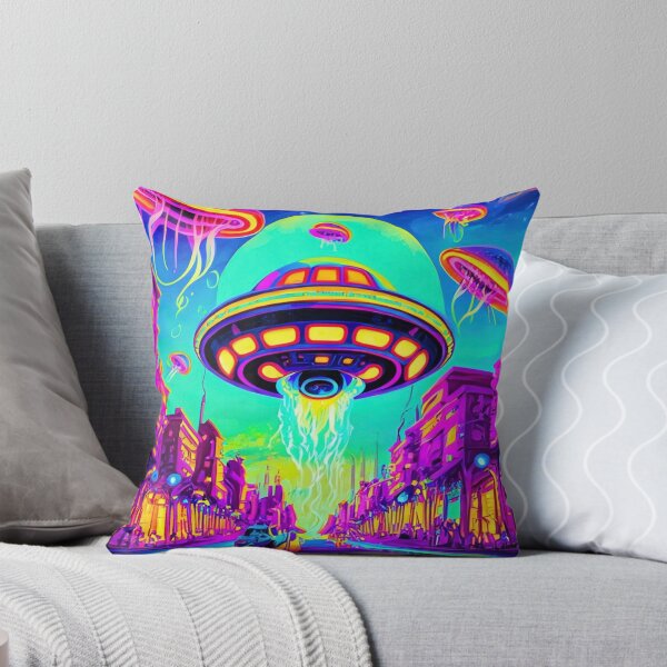 Item preview, Vibrant Psychedelic Alien UFO Cityscapes – Trippy Sci-Fi 2 designed and sold by Benito Del Ray.