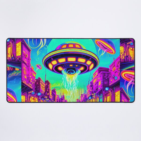 Item preview, Vibrant Psychedelic Alien UFO Cityscapes – Trippy Sci-Fi 2 designed and sold by Benito Del Ray.