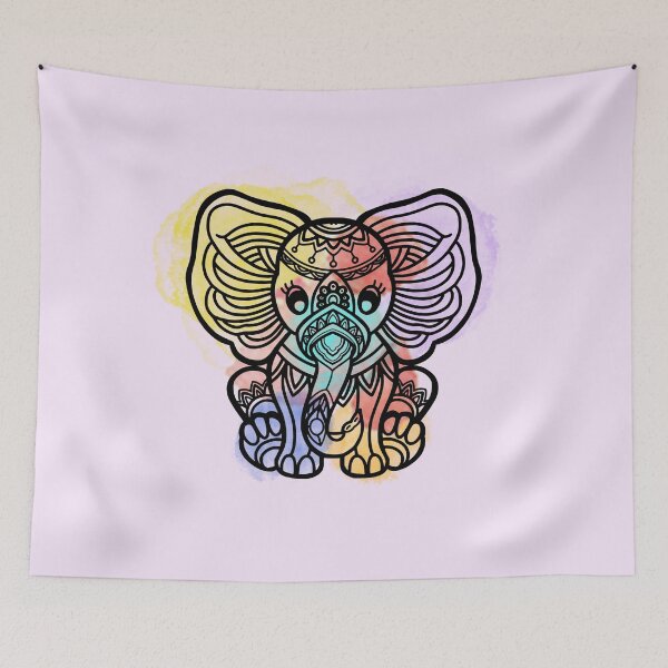 Item preview, a colorful elephant designed and sold by zzzozzo.