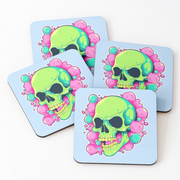 Item preview, Lollipop Skull Colorful Bubblegum Pink and Blue Sweets Juicy Spooky Halloween designed and sold by BubbleBone.