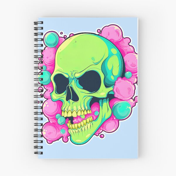 Artikelvorschau, Lollipop Skull Colorful Bubblegum Pink and Blue Sweets Juicy Spooky Halloween entworfen und verkauft von BubbleBone.