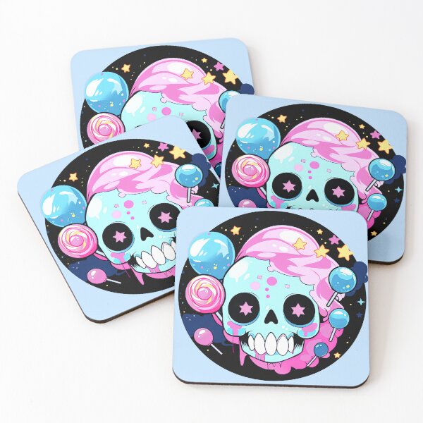 Item preview, Colorful Bubblegum Skull Lollipop Pink and Blue Sweets Juicy Spooky Halloween designed and sold by BubbleBone.