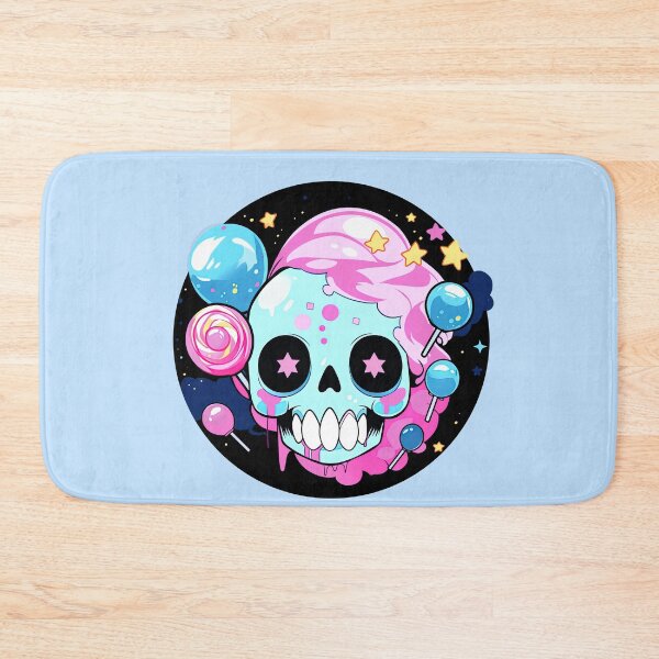Item preview, Colorful Bubblegum Skull Lollipop Pink and Blue Sweets Juicy Spooky Halloween designed and sold by BubbleBone.