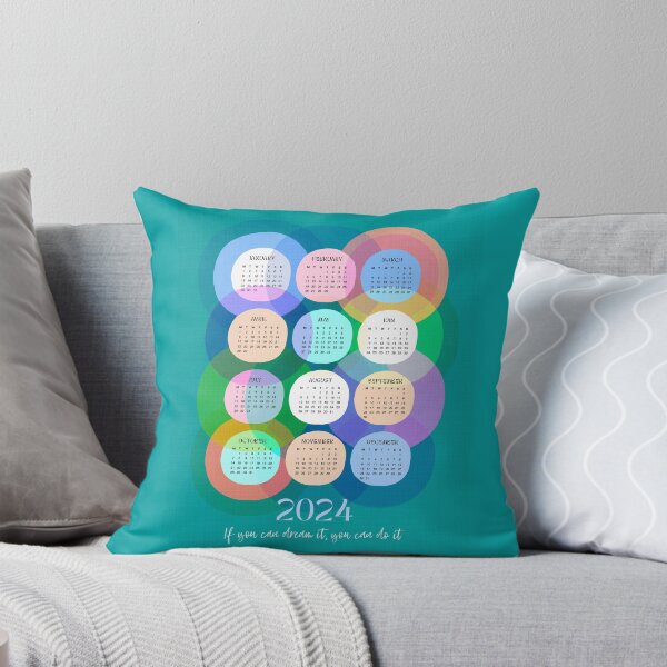 Item preview, Abstract Geo Rainbow 2024 Calendar 1. Teal designed and sold by Dominiquevari.