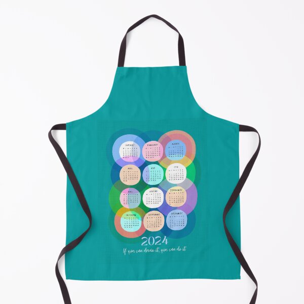 Item preview, Abstract Geo Rainbow 2024 Calendar 1. Teal designed and sold by Dominiquevari.