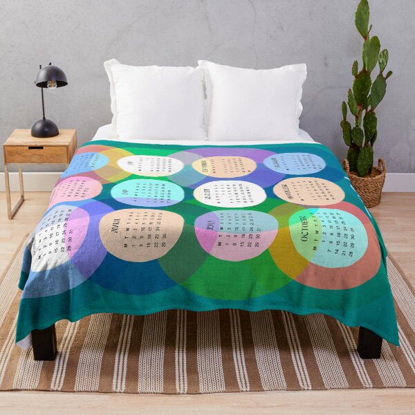 Item preview, Abstract Geo Rainbow 2024 Calendar 1. Teal designed and sold by Dominiquevari.