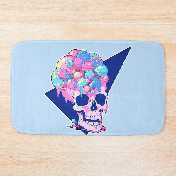 Item preview, Colorful Bubblegum Skull Lollipop Pink and Blue Sweets Juicy Spooky Halloween designed and sold by BubbleBone.