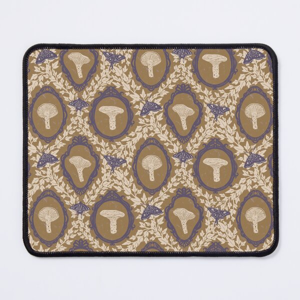 Item preview, Indigo Milk Cap Mushrooms and Antique Frames - Gold and Misty Purple designed and sold by ashandinkstudio.