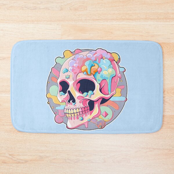 Item preview, Colorful Bubblegum Skull Lollipop Pink and Blue Sweets Juicy Spooky Halloween designed and sold by BubbleBone.