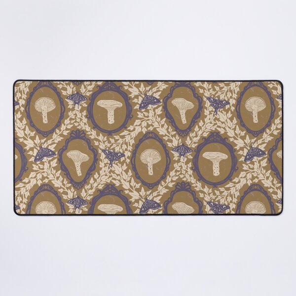 Item preview, Indigo Milk Cap Mushrooms and Antique Frames - Gold and Misty Purple designed and sold by ashandinkstudio.
