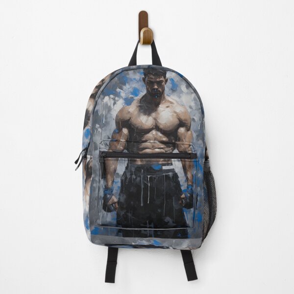 Item preview, A painting of a muscular boxer with a strong facial expression in the style of powerful superhero designed and sold by AI-Only Creations.