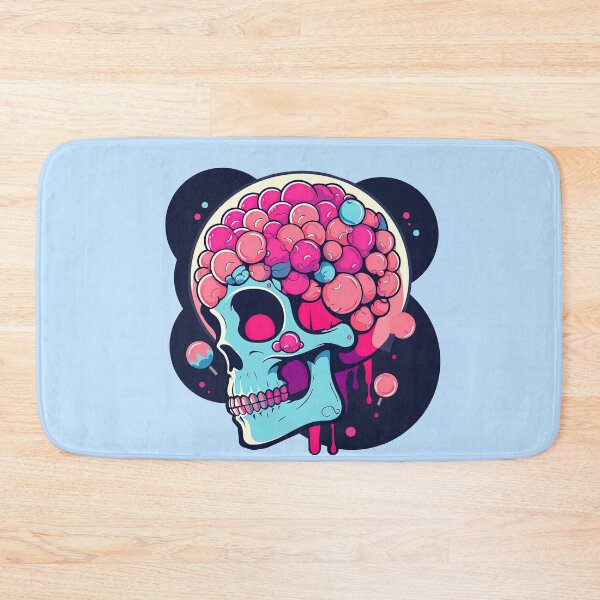 Item preview, Colorful Bubblegum Skull Lollipop Pink and Blue Sweets Juicy Spooky Halloween designed and sold by BubbleBone.