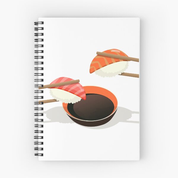 Item preview, Hand drawn vector still life of chopsticks with a sushi and a bowl of soya sauce  designed and sold by Familyshmot.
