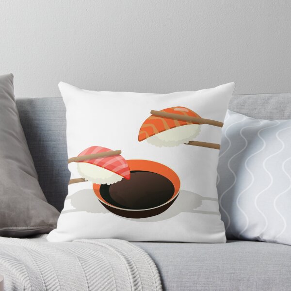 Item preview, Hand drawn vector still life of chopsticks with a sushi and a bowl of soya sauce  designed and sold by Familyshmot.