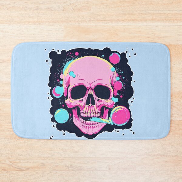 Item preview, Colorful Bubblegum Skull Lollipop Pink and Blue Sweets Juicy Spooky Halloween designed and sold by BubbleBone.