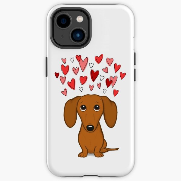 Cute Dachshund with Hearts iPhone Tough Case