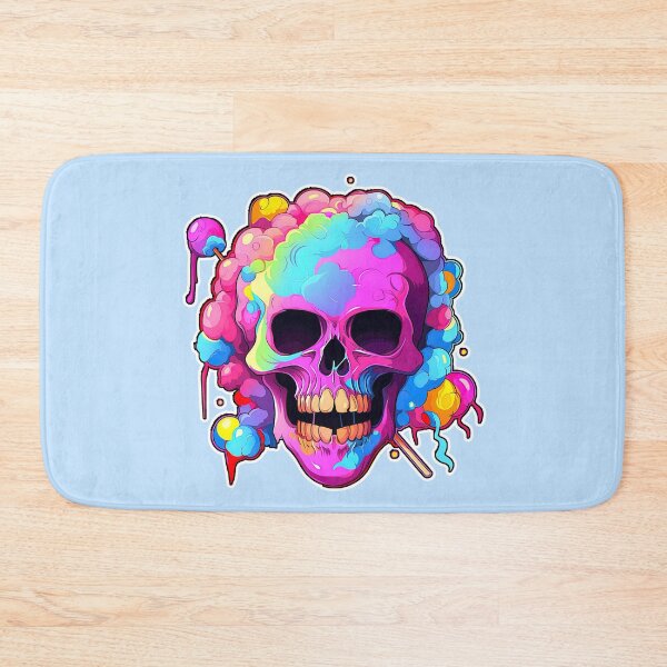 Item preview, Colorful Bubblegum Skull Lollipop Pink and Blue Sweets Juicy Spooky Halloween designed and sold by BubbleBone.