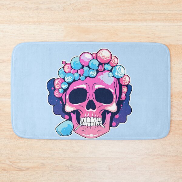 Item preview, Colorful Bubblegum Skull Lollipop Pink and Blue Sweets Juicy Spooky Halloween designed and sold by BubbleBone.