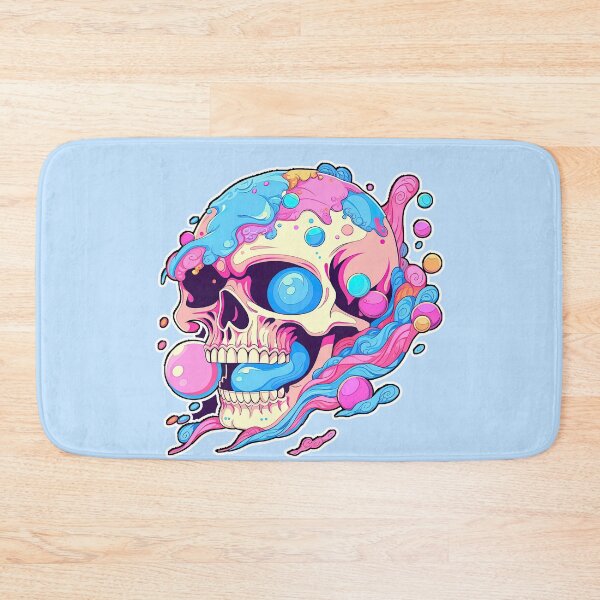 Item preview, Colorful Bubblegum Skull Lollipop Pink and Blue Sweets Juicy Spooky Halloween designed and sold by BubbleBone.