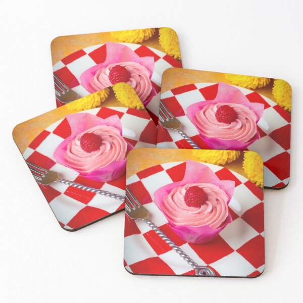 Item preview, Pink Cupcake On Checker Plate With Yellow Mums designed and sold by Garry Gay.