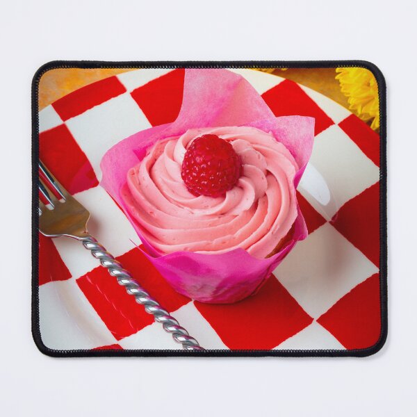 Item preview, Pink Cupcake On Checker Plate With Yellow Mums designed and sold by Garry Gay.