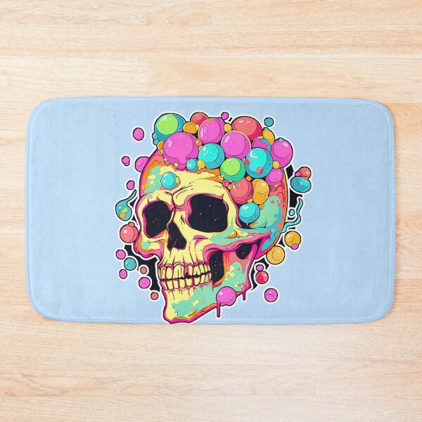 Item preview, Colorful Bubblegum Skull Lollipop Pink and Blue Sweets Juicy Spooky Halloween designed and sold by BubbleBone.