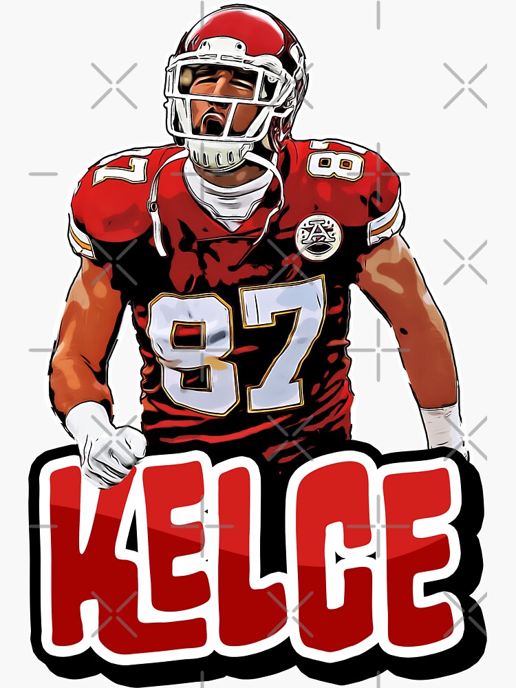 Travis Kelce Jersey Sticker for Sale by aenewby