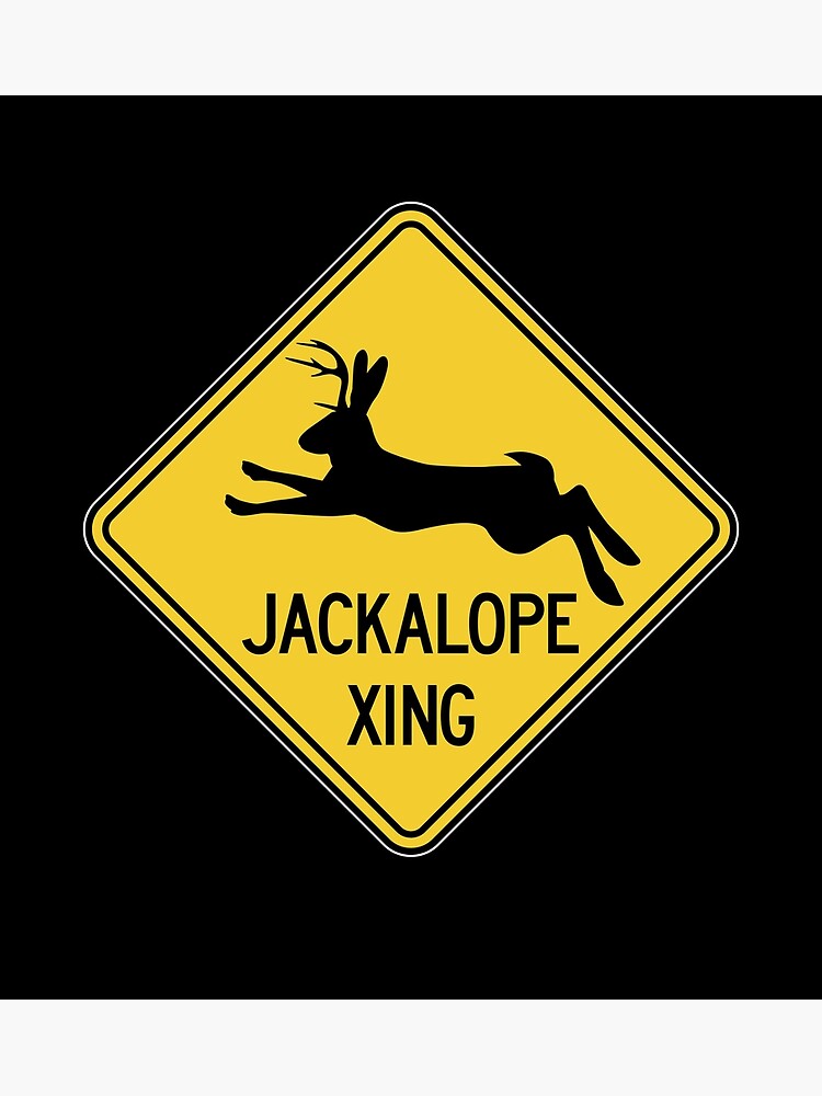 jackalope-crossing-sign-art-print-for-sale-by-twhistory-redbubble for Free Printable Deer Crossing Sign Jackalope Crossing Sign