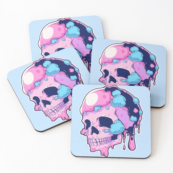 Item preview, Colorful Bubblegum Skull Lollipop Pink and Blue Sweets Juicy Spooky Halloween designed and sold by BubbleBone.