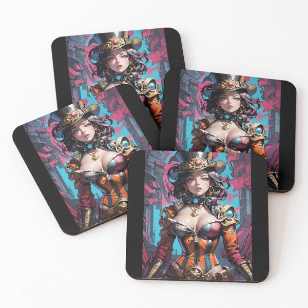 Item preview, Steampunk female portrait - Cel-shading, Japan anime style designed and sold by DigitalEmporio.