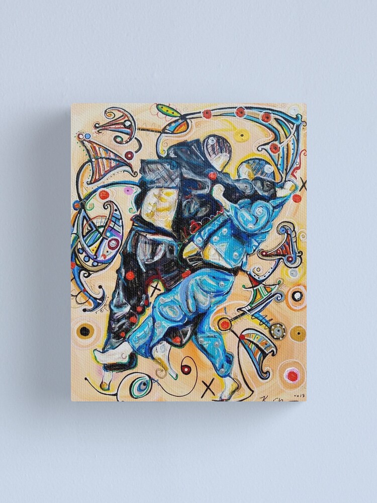 jitsu / Acrylic on canvas frame Jiu-Jitsu Blue -BJJ- Original