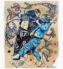 Jitsu-Blue - Original Painting BJJ Art By Kim Dean Poster