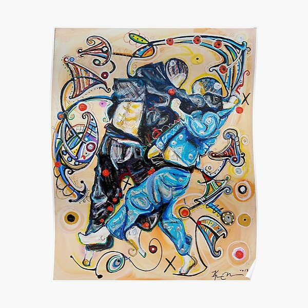 Jiu-Jitsu Blue -BJJ- Original Painting -  Art By Kim Dean Poster