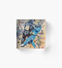 Jitsu-Blue - Original Painting BJJ Art By Kim Dean Acrylic Block