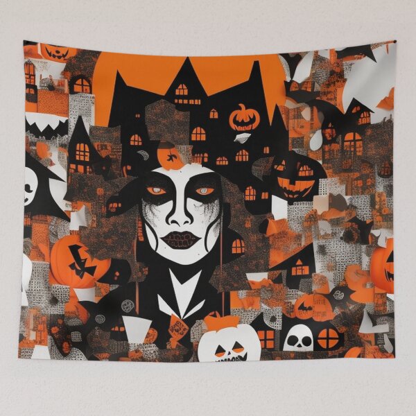 Item preview, Halloween papercraft-papercut collage pumpkins designed and sold by JaroDesign2023.